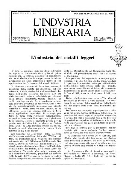 L'industria mineraria bollettino mensile della Federazione nazionale fascista dell'industria mineraria