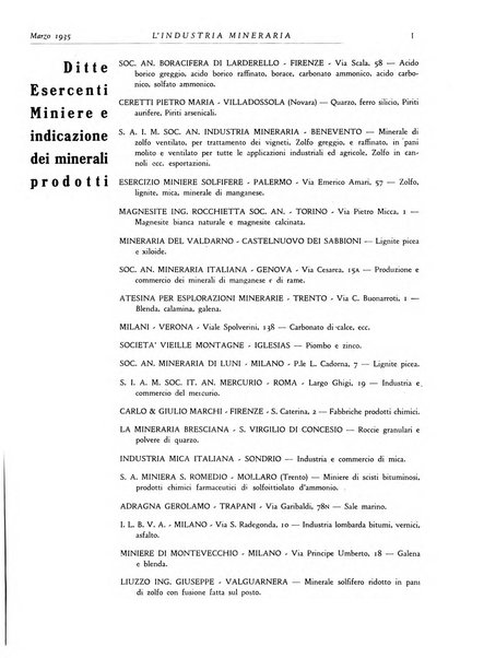 L'industria mineraria bollettino mensile della Federazione nazionale fascista dell'industria mineraria