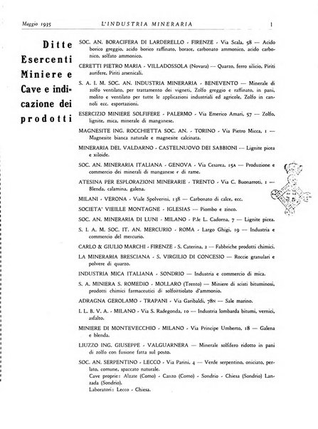 L'industria mineraria bollettino mensile della Federazione nazionale fascista dell'industria mineraria