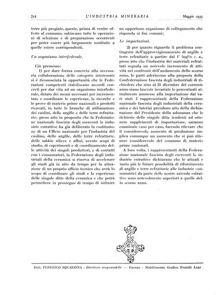 L'industria mineraria bollettino mensile della Federazione nazionale fascista dell'industria mineraria