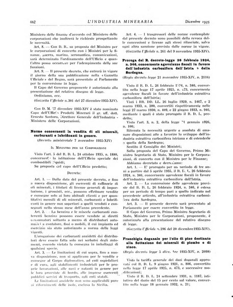 L'industria mineraria bollettino mensile della Federazione nazionale fascista dell'industria mineraria