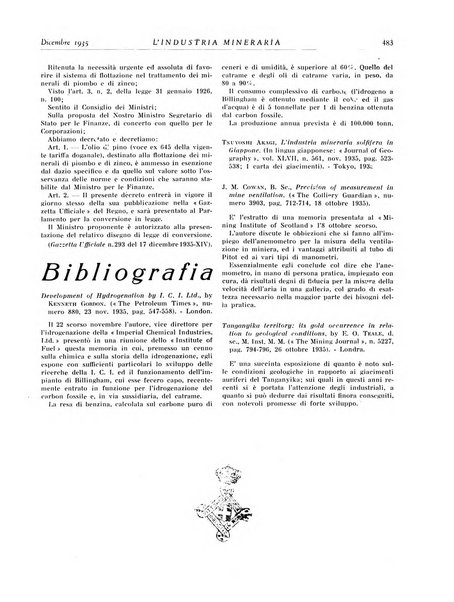 L'industria mineraria bollettino mensile della Federazione nazionale fascista dell'industria mineraria