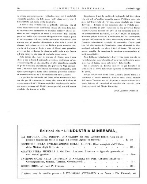 L'industria mineraria bollettino mensile della Federazione nazionale fascista dell'industria mineraria