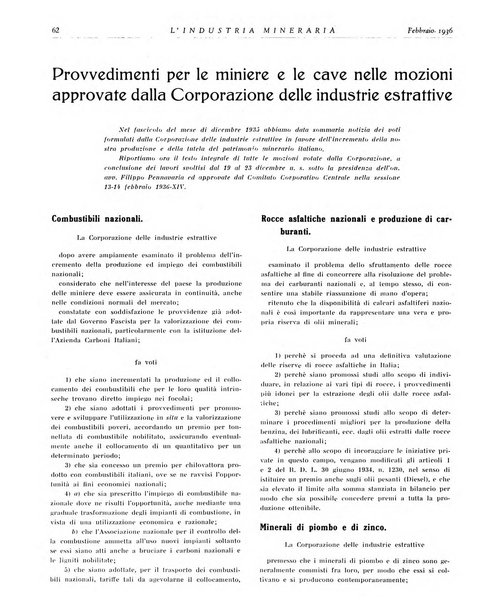 L'industria mineraria bollettino mensile della Federazione nazionale fascista dell'industria mineraria