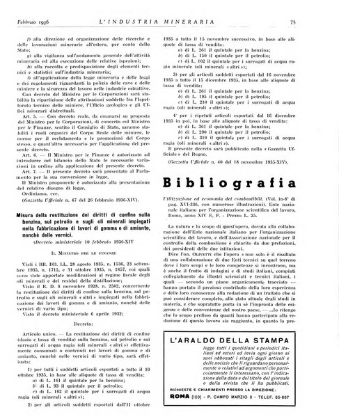 L'industria mineraria bollettino mensile della Federazione nazionale fascista dell'industria mineraria