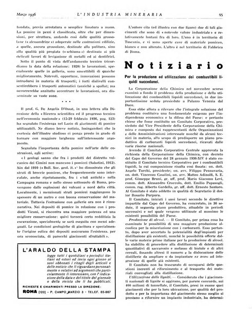 L'industria mineraria bollettino mensile della Federazione nazionale fascista dell'industria mineraria