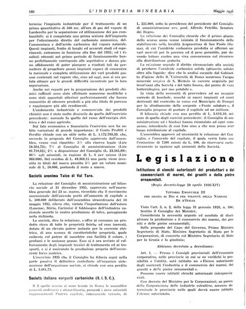 L'industria mineraria bollettino mensile della Federazione nazionale fascista dell'industria mineraria