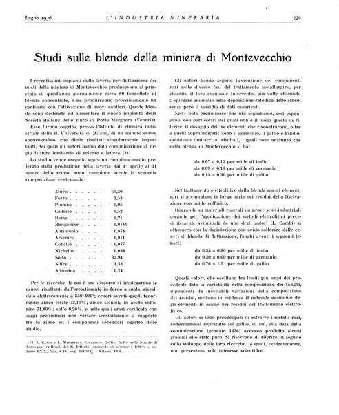 L'industria mineraria bollettino mensile della Federazione nazionale fascista dell'industria mineraria