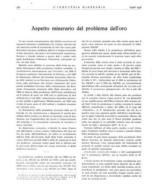 L'industria mineraria bollettino mensile della Federazione nazionale fascista dell'industria mineraria