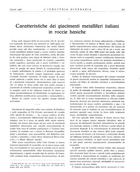 L'industria mineraria bollettino mensile della Federazione nazionale fascista dell'industria mineraria