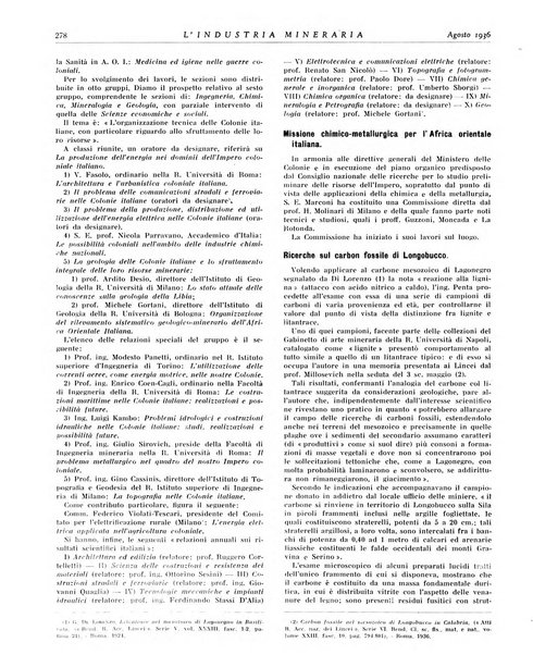 L'industria mineraria bollettino mensile della Federazione nazionale fascista dell'industria mineraria