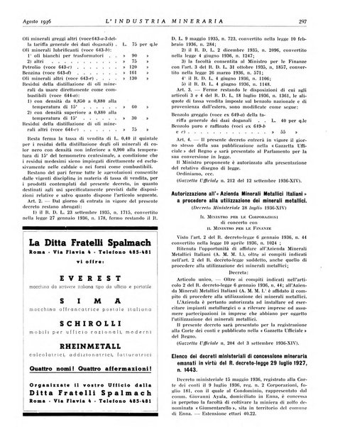 L'industria mineraria bollettino mensile della Federazione nazionale fascista dell'industria mineraria