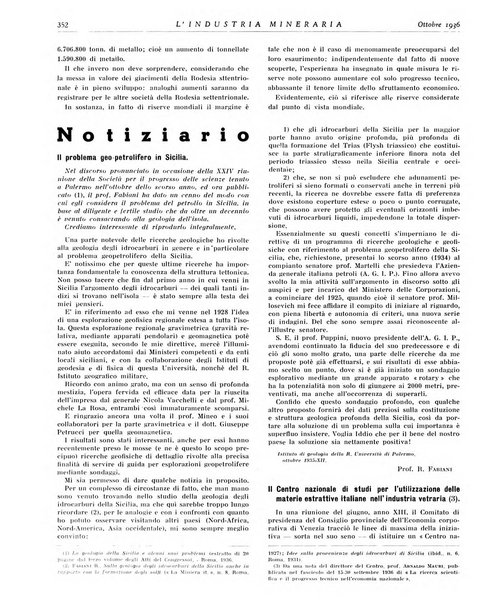 L'industria mineraria bollettino mensile della Federazione nazionale fascista dell'industria mineraria