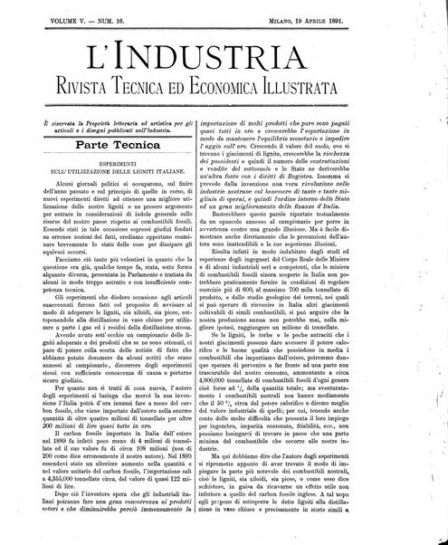 L'industria rivista tecnica ed economica illustrata