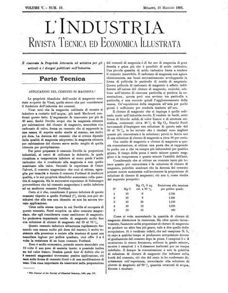 L'industria rivista tecnica ed economica illustrata