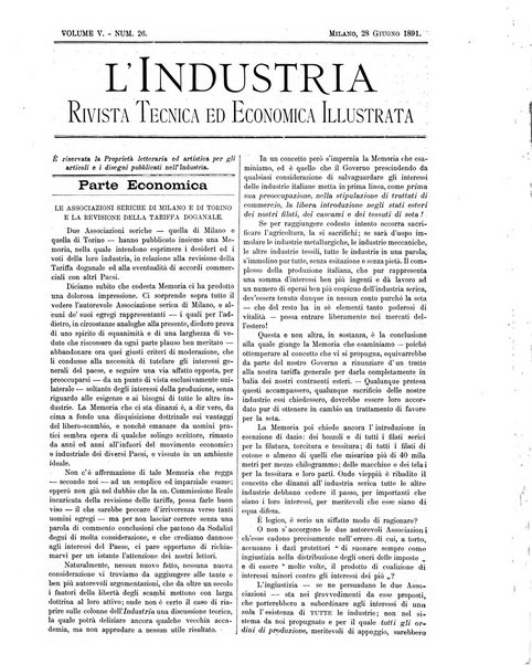 L'industria rivista tecnica ed economica illustrata