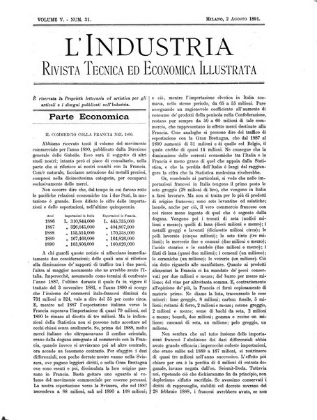 L'industria rivista tecnica ed economica illustrata