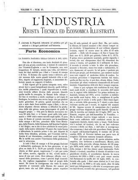 L'industria rivista tecnica ed economica illustrata