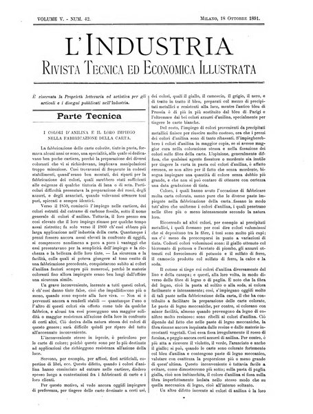 L'industria rivista tecnica ed economica illustrata