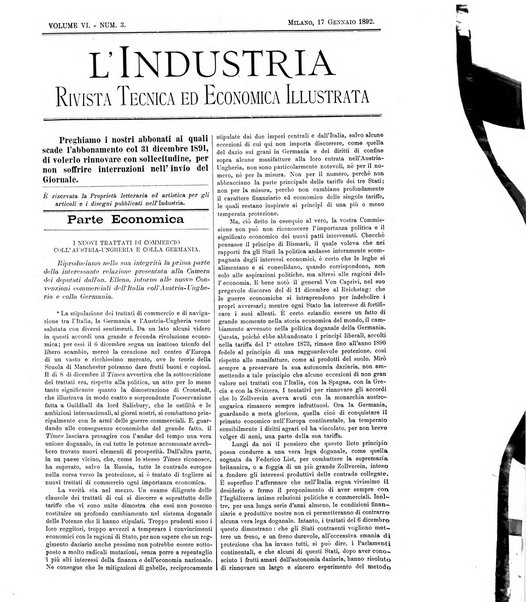 L'industria rivista tecnica ed economica illustrata