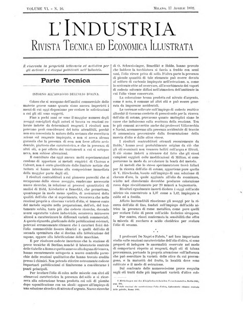 L'industria rivista tecnica ed economica illustrata