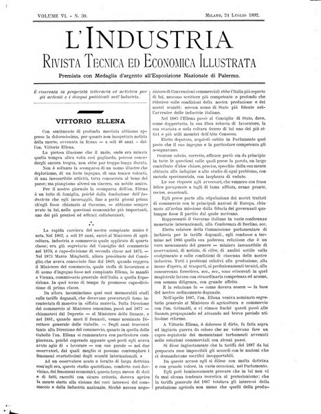 L'industria rivista tecnica ed economica illustrata