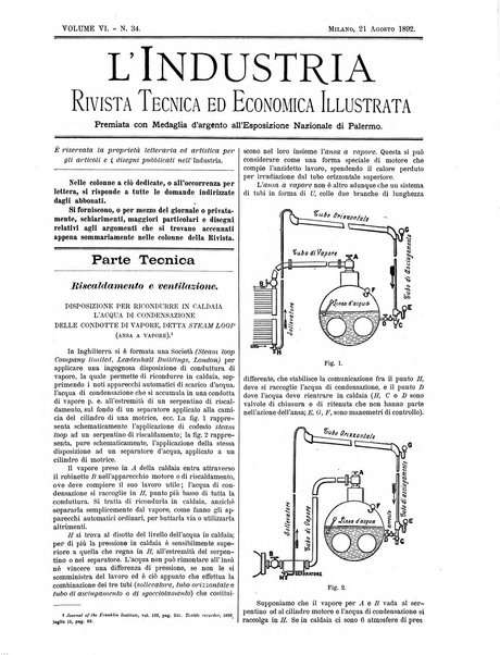 L'industria rivista tecnica ed economica illustrata