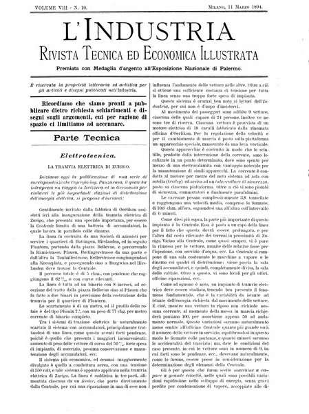 L'industria rivista tecnica ed economica illustrata