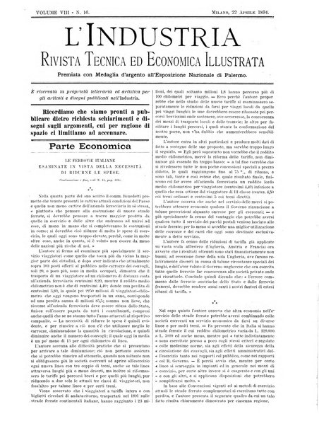 L'industria rivista tecnica ed economica illustrata