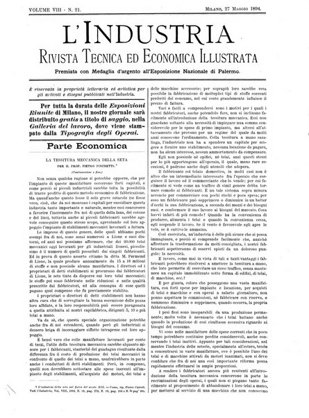 L'industria rivista tecnica ed economica illustrata