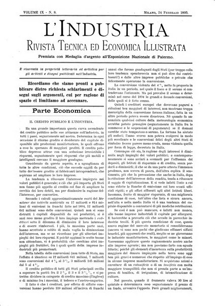 L'industria rivista tecnica ed economica illustrata