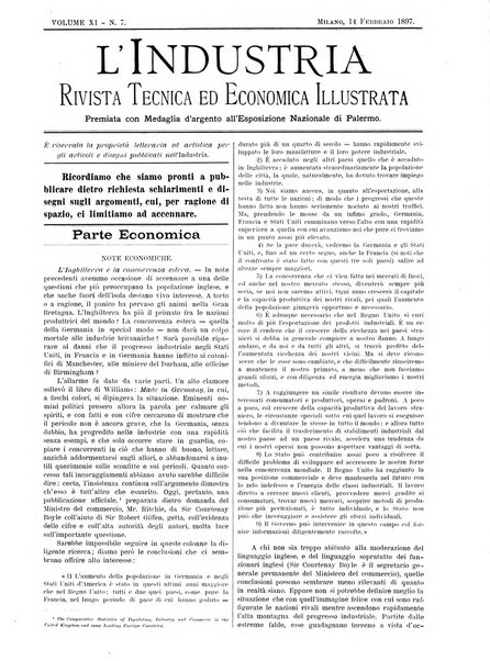 L'industria rivista tecnica ed economica illustrata