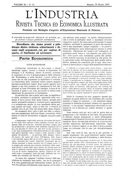 L'industria rivista tecnica ed economica illustrata