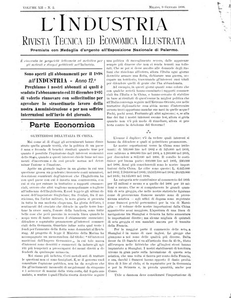 L'industria rivista tecnica ed economica illustrata