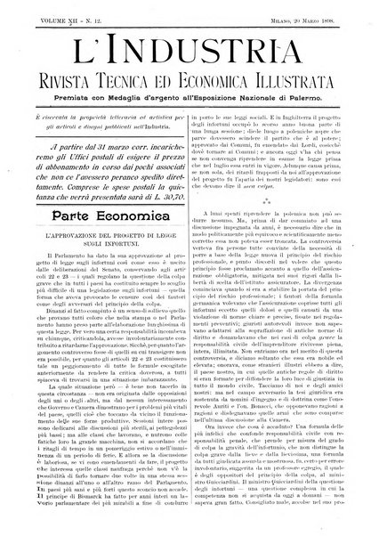 L'industria rivista tecnica ed economica illustrata