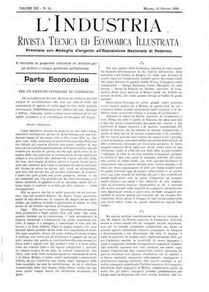 L'industria rivista tecnica ed economica illustrata