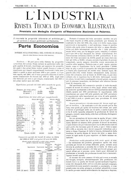 L'industria rivista tecnica ed economica illustrata