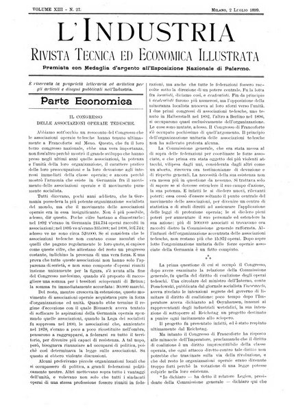 L'industria rivista tecnica ed economica illustrata