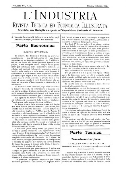 L'industria rivista tecnica ed economica illustrata