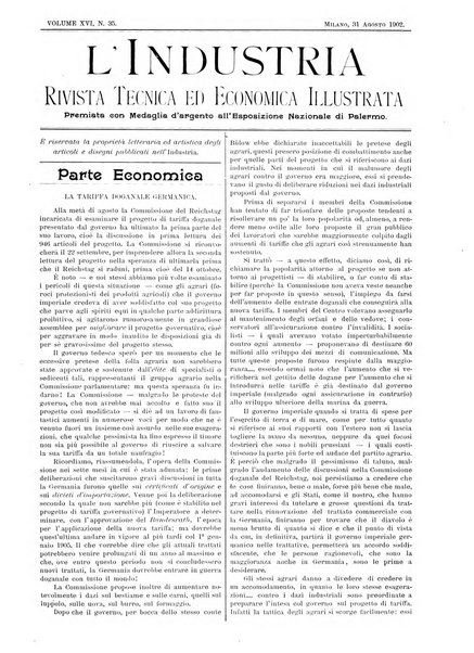 L'industria rivista tecnica ed economica illustrata