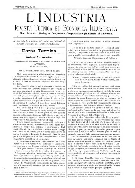 L'industria rivista tecnica ed economica illustrata