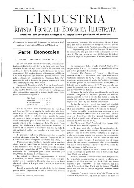 L'industria rivista tecnica ed economica illustrata