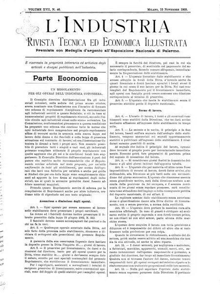 L'industria rivista tecnica ed economica illustrata