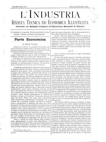 L'industria rivista tecnica ed economica illustrata