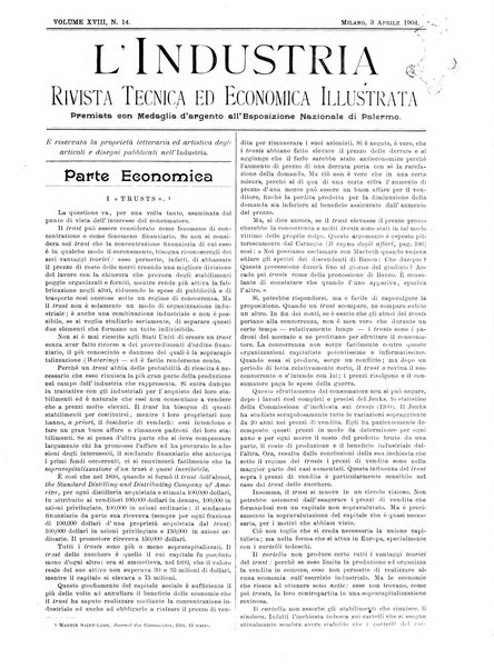 L'industria rivista tecnica ed economica illustrata