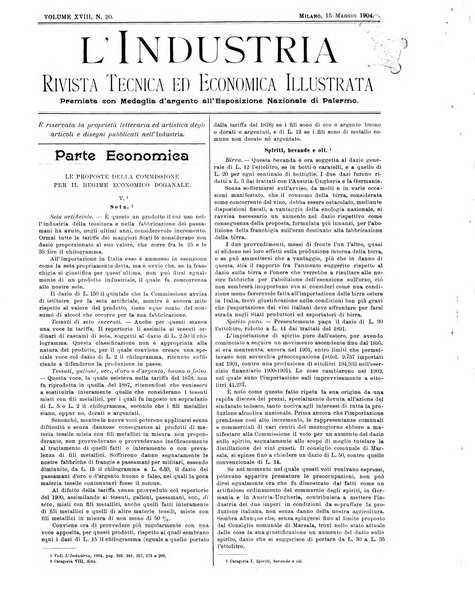 L'industria rivista tecnica ed economica illustrata