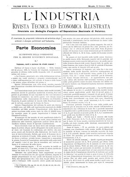 L'industria rivista tecnica ed economica illustrata