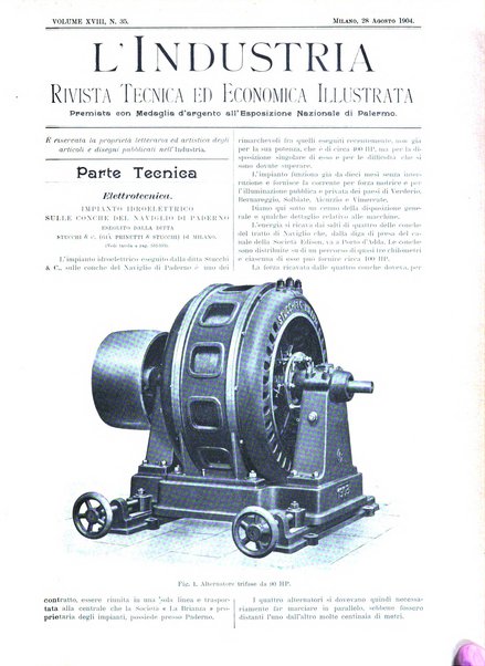 L'industria rivista tecnica ed economica illustrata