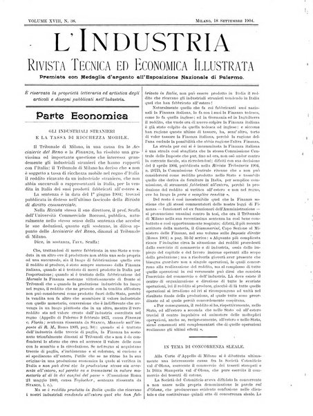 L'industria rivista tecnica ed economica illustrata