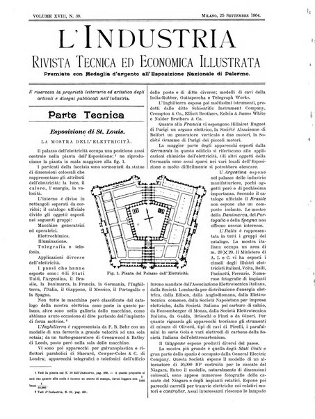 L'industria rivista tecnica ed economica illustrata